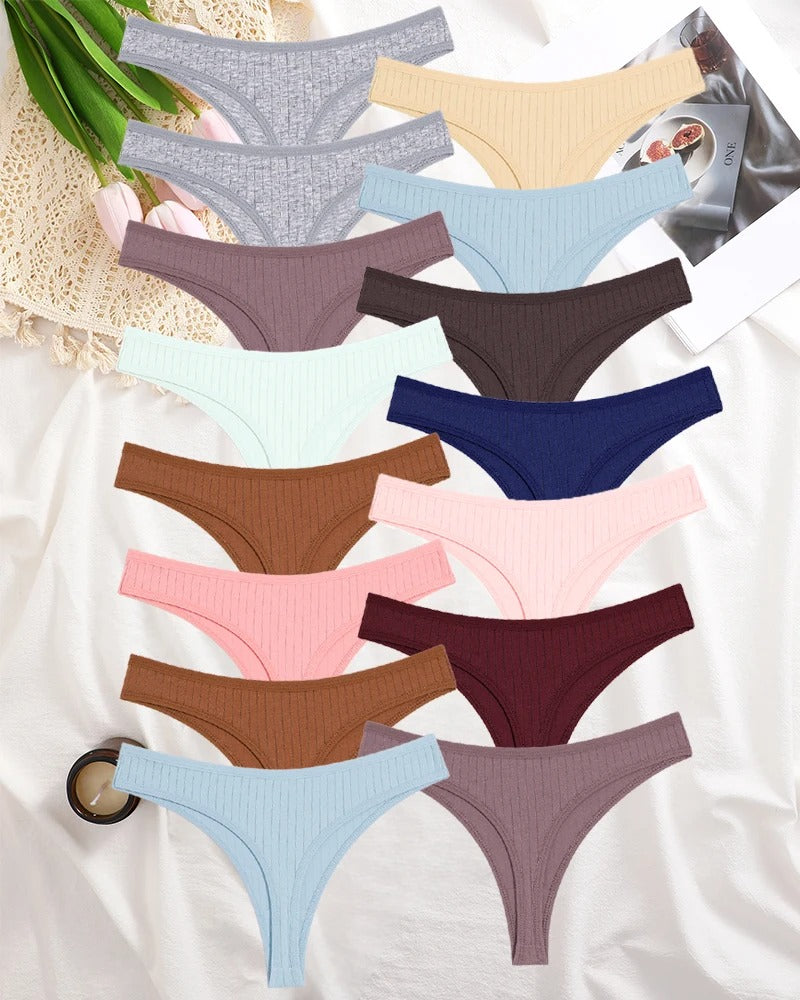 15Pcs Cotton Panties G-String Women Panties