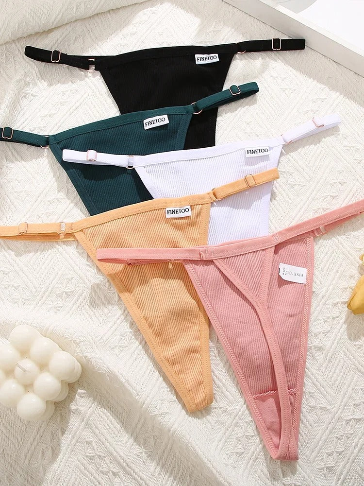 5Pcs Women's Cotton Adjustable Waist