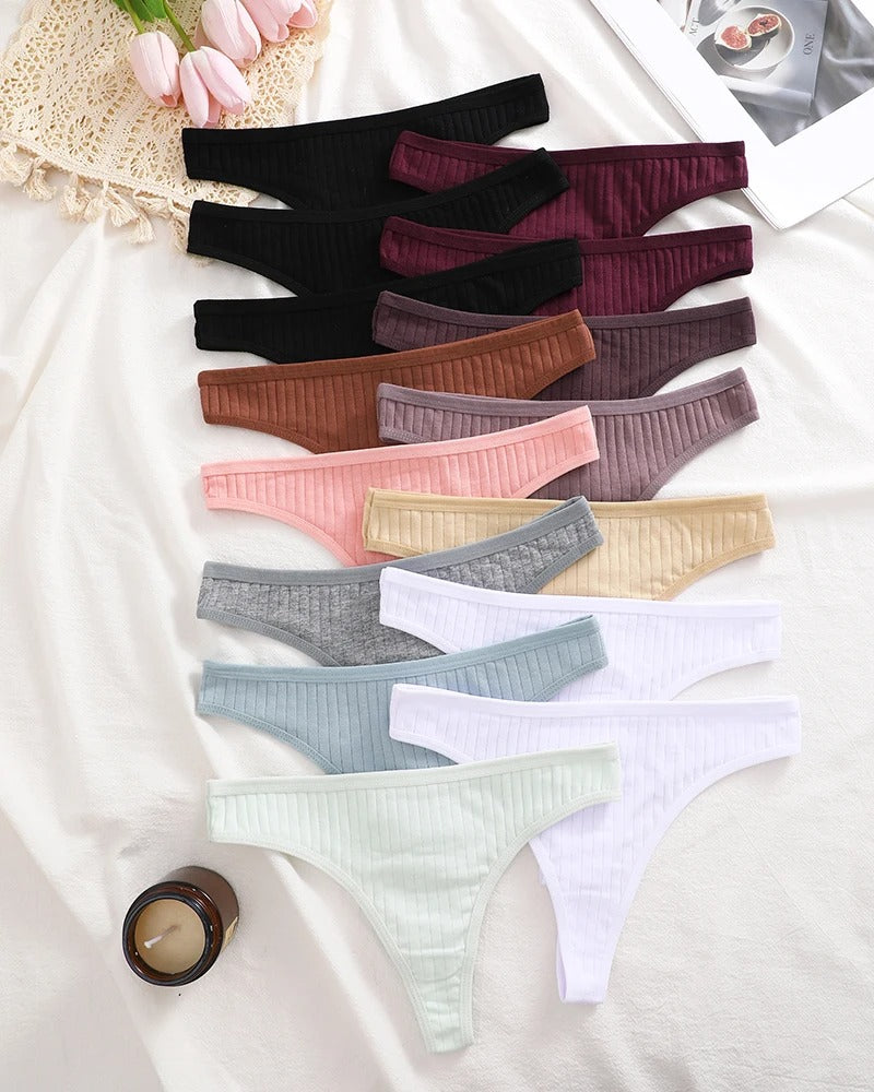 15Pcs Cotton Panties G-String Women Panties