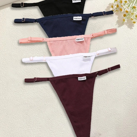5Pcs Women's Cotton Adjustable Waist