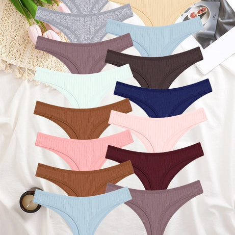15Pcs Cotton Panties G-String Women Panties