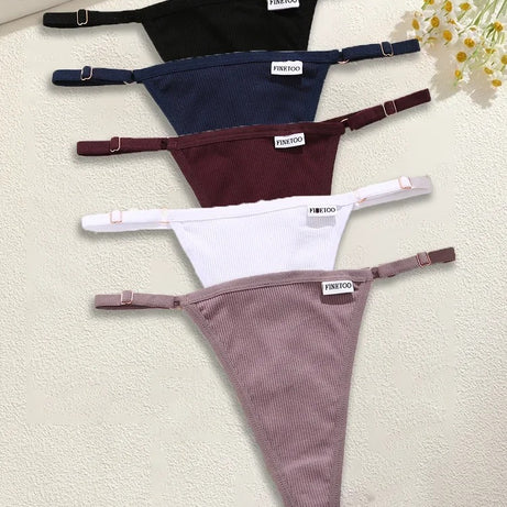 5Pcs Women's Cotton Adjustable Waist