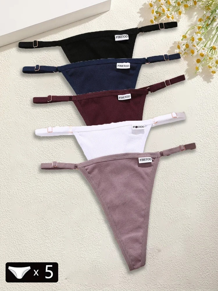 5Pcs Women's Cotton Adjustable Waist