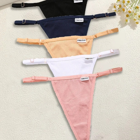 5Pcs Women's Cotton Adjustable Waist