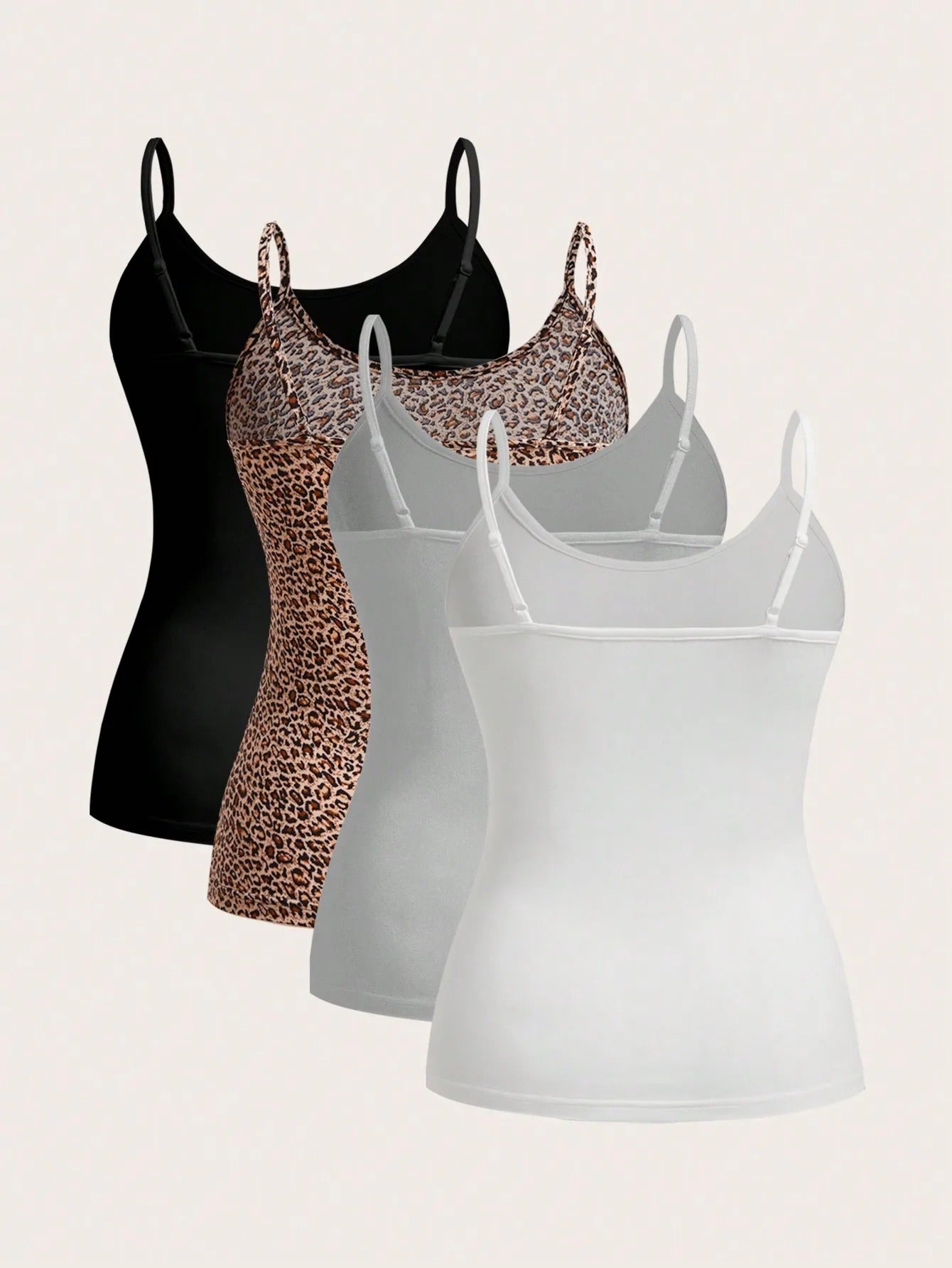 4 pieces Women Solid Color Camisoles