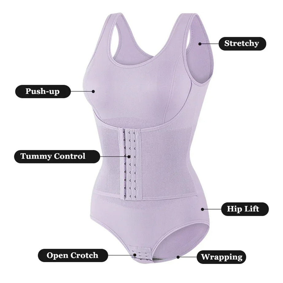2025 New Bodysuit Shapewear with Zipper Belt Women