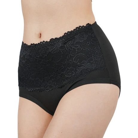 4Pcs Women High Panties Lace Floral Crochet