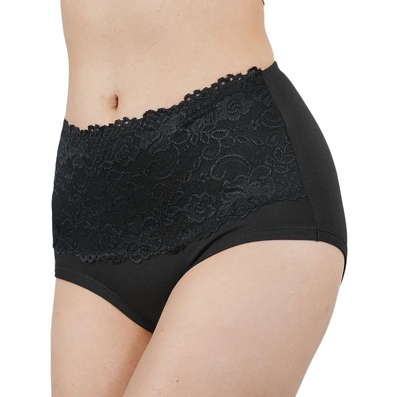 4Pcs Women High Panties Lace Floral Crochet