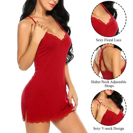 Sleepwear Silk Satin Nightdress