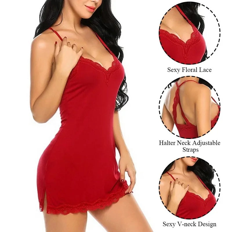 Sleepwear Silk Satin Nightdress