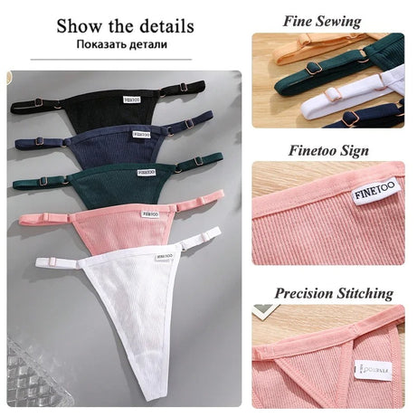 5Pcs Women's Cotton Adjustable Waist