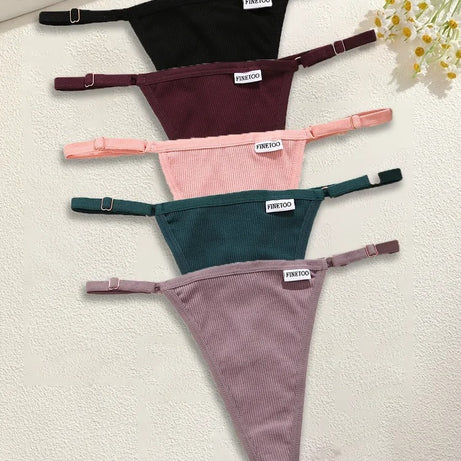 5Pcs Women's Cotton Adjustable Waist