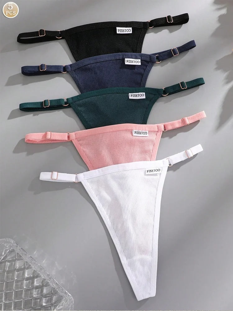 5Pcs Women's Cotton Adjustable Waist