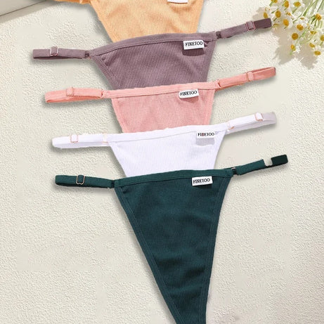 5Pcs Women's Cotton Adjustable Waist