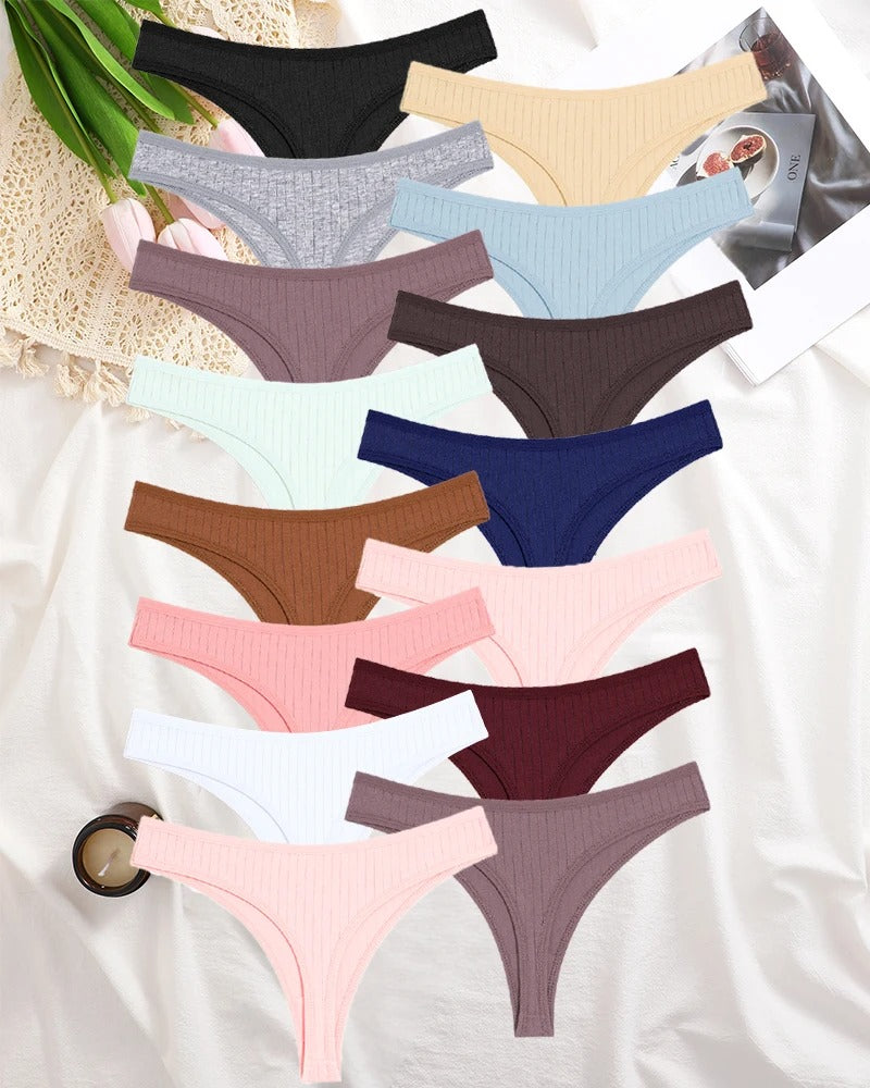15Pcs Cotton Panties G-String Women Panties